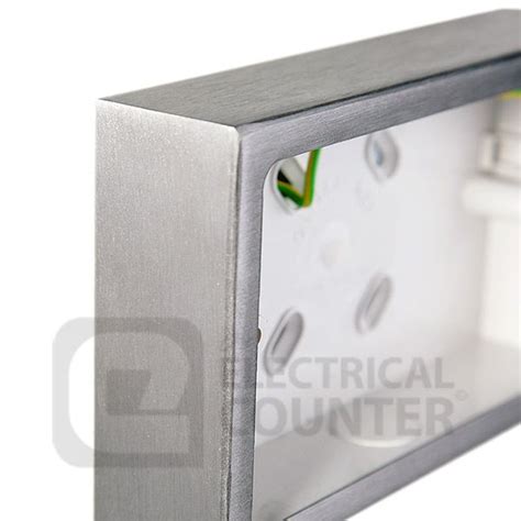 brushed steel single surface socket back box|Brushed Steel Pattress Boxes/Surface Boxes .